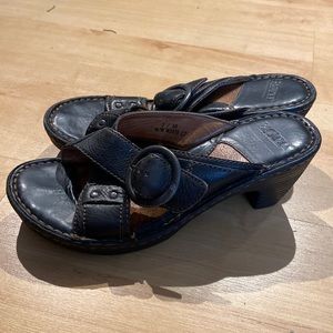 Born size 7 black sandal heels